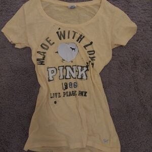 Victoria's Secret Pink Yellow Tee